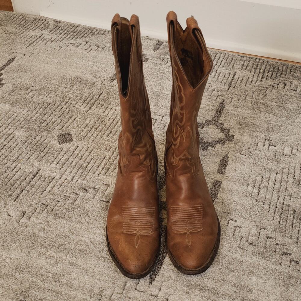 Tony Lama Men’s Brown Leather Cowboy Boots Size 8D Western